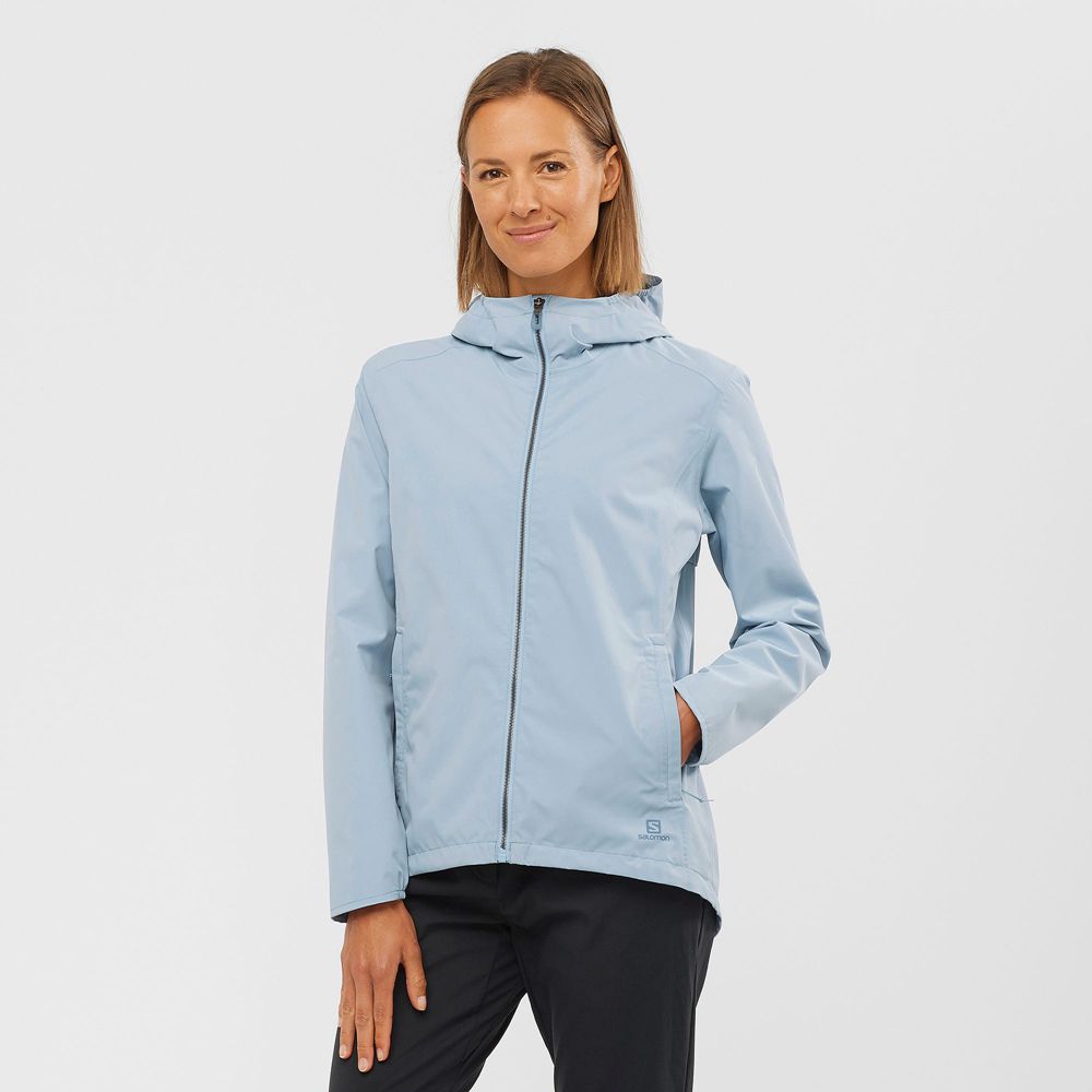 Chaquetas Salomon Mujer Azules - Salomon Argentina ESSENTIAL IMPERMEABLE 2L,162904-QUB